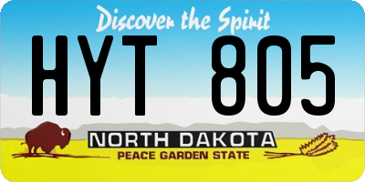 ND license plate HYT805