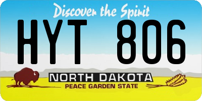 ND license plate HYT806