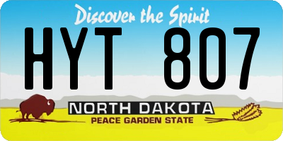 ND license plate HYT807