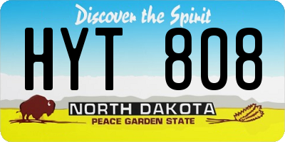 ND license plate HYT808