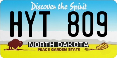 ND license plate HYT809