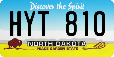 ND license plate HYT810