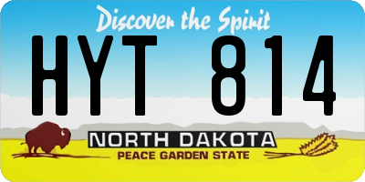 ND license plate HYT814