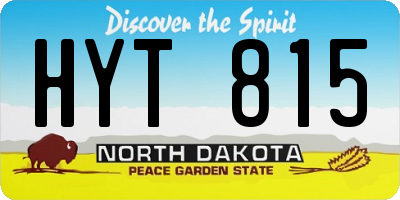 ND license plate HYT815