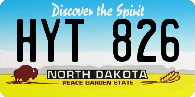ND license plate HYT826