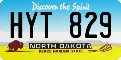 ND license plate HYT829