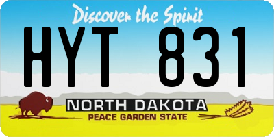 ND license plate HYT831