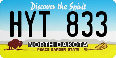 ND license plate HYT833
