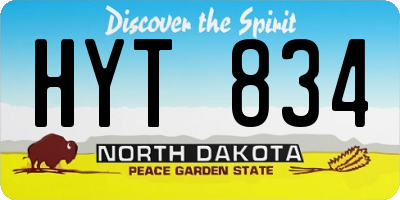 ND license plate HYT834