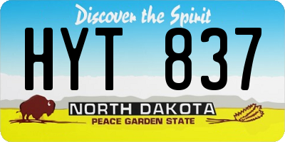 ND license plate HYT837
