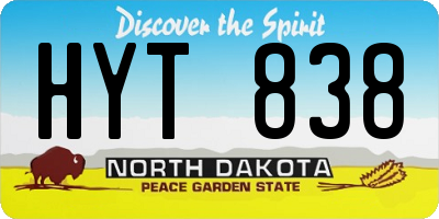 ND license plate HYT838