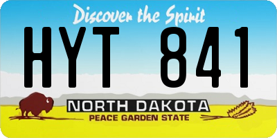 ND license plate HYT841