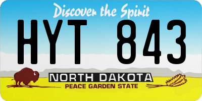 ND license plate HYT843