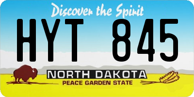 ND license plate HYT845