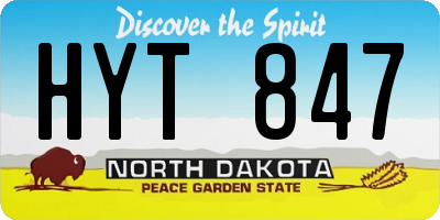 ND license plate HYT847
