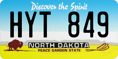 ND license plate HYT849