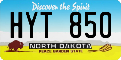 ND license plate HYT850