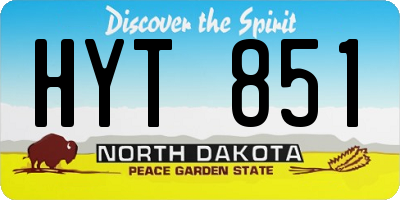 ND license plate HYT851