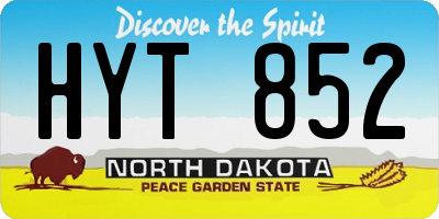 ND license plate HYT852