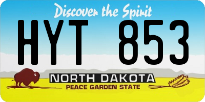 ND license plate HYT853