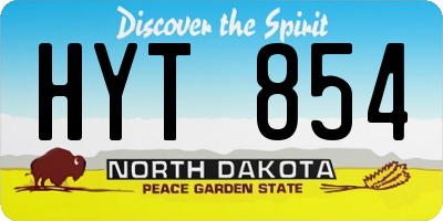 ND license plate HYT854