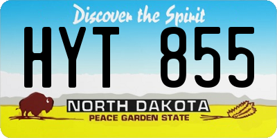 ND license plate HYT855
