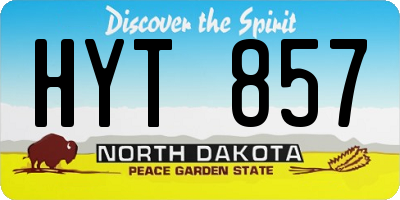 ND license plate HYT857