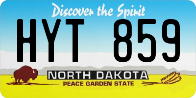 ND license plate HYT859
