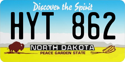 ND license plate HYT862
