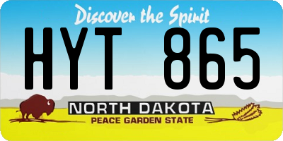 ND license plate HYT865