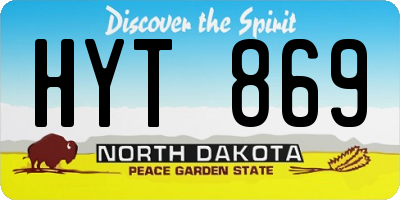 ND license plate HYT869