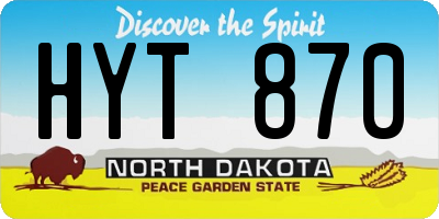 ND license plate HYT870