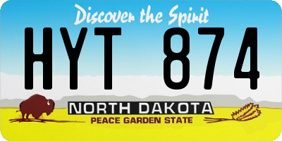 ND license plate HYT874