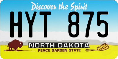 ND license plate HYT875