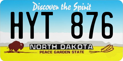 ND license plate HYT876
