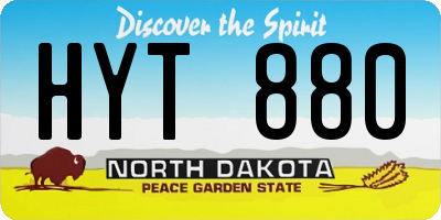 ND license plate HYT880