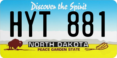 ND license plate HYT881