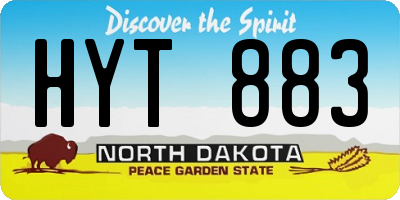 ND license plate HYT883