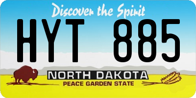 ND license plate HYT885