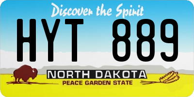 ND license plate HYT889