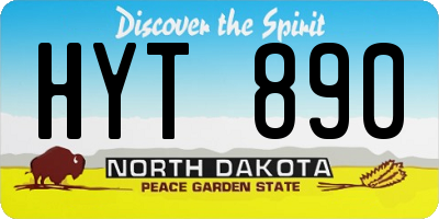 ND license plate HYT890