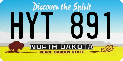 ND license plate HYT891
