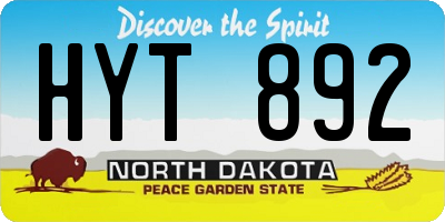 ND license plate HYT892