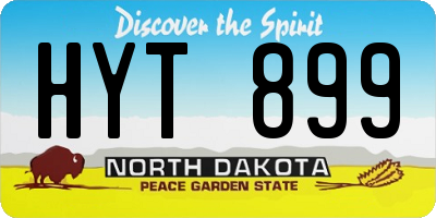 ND license plate HYT899