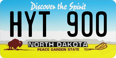 ND license plate HYT900
