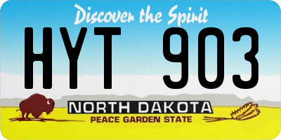 ND license plate HYT903