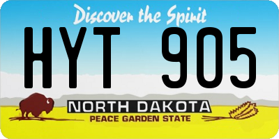 ND license plate HYT905