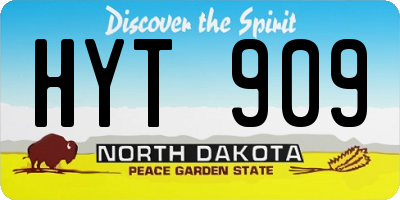 ND license plate HYT909