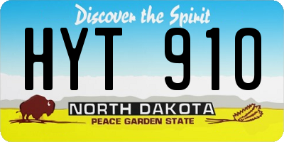 ND license plate HYT910