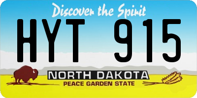 ND license plate HYT915